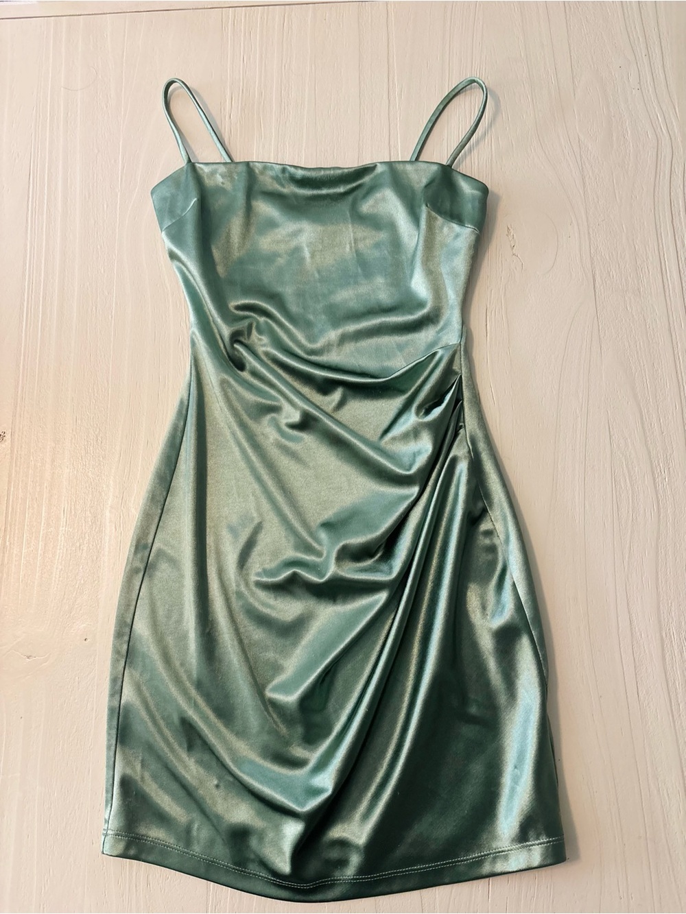 Windsor Emerald Green Satin Mini Slip Dress